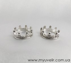 Обручальные кольца короны из серебра